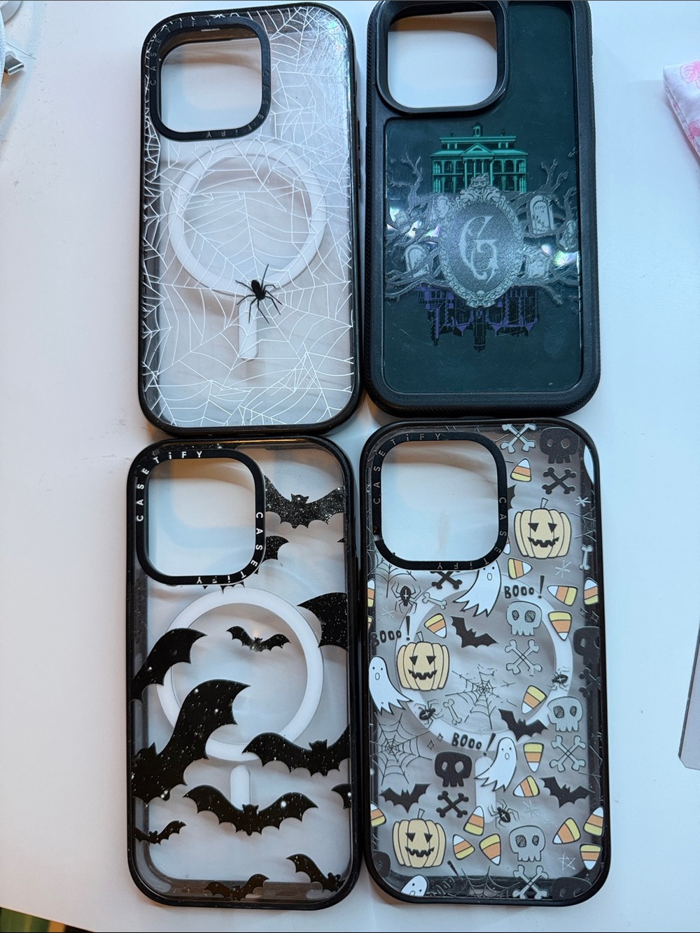 Casetify Clear Black Halloween iPhone Case Set — Spiders, Bats & Festive Icons